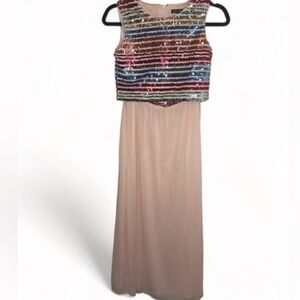 Sequin Hearts Girls Size 12 Two-Piece Sequin Top & Maxi, Barbiecore